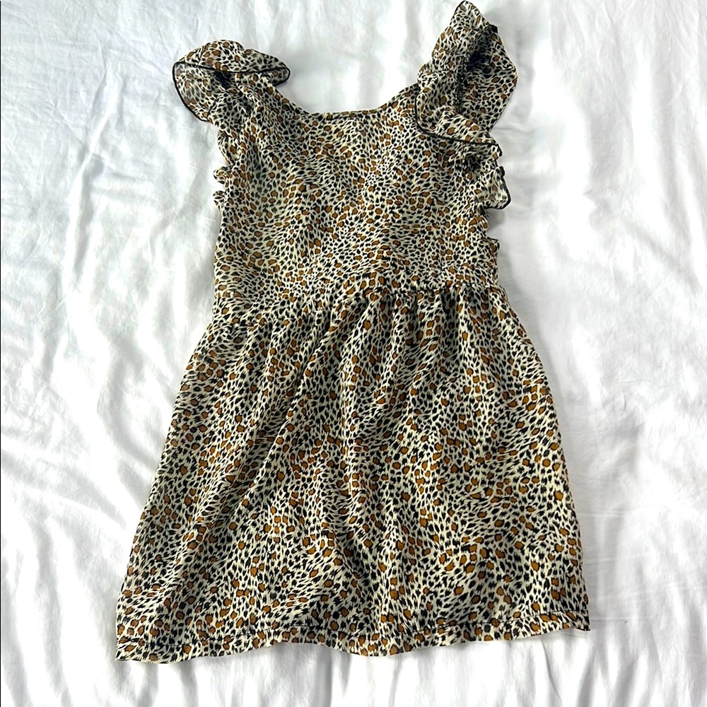 Cheetah print ruffle beach cover up 🐆🤎💛
